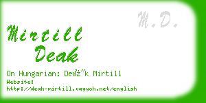 mirtill deak business card